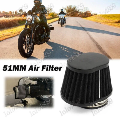 Motorcycle Black 51mm Air Filter Pod For Yamaha V Star 1100 XVS1100A Classic - Image 1 of 4