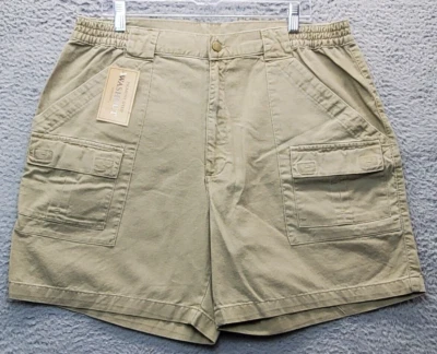 Pantalones Cortos Carga Para Hombre 38 Tostados Pigmento Teñido Algodón Lavado Bolsillos Tiro Medio Frente Plano Foto 1 de 4