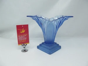 Art Deco Blue Glass Vase A7 - Picture 1 of 24