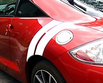 Guardabarros trasero 4" doble barra de hash vinilo rayas de carreras (se adapta a Mitsubishi ECLIPSE) Foto 1 de 4