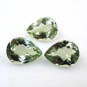 5X3MM TO 12X8MM NATURAL GREEN AMETHYST PEAR CUT FACETED LOOSE GEMSTONE - Picture 1 of 3