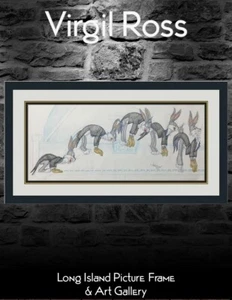 Virgil Ross Original Firmado Modelo Hoja Dibujo Bugs Bunny Pianista Personalizado Enmarcado - Imagen 1 de 7