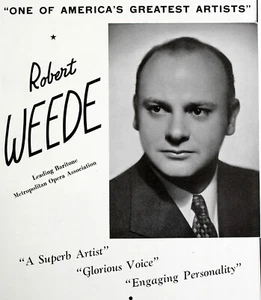 ROBERT WEEDE Opera Baritone 1940s Booking Ad Concert Orchestra Performers - Picture 1 of 2