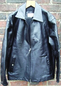 ROCHA JOHN ROCHA DESIGNER MENS BLACK LEATHER BOMBER COAT SIZE M - Picture 1 of 3