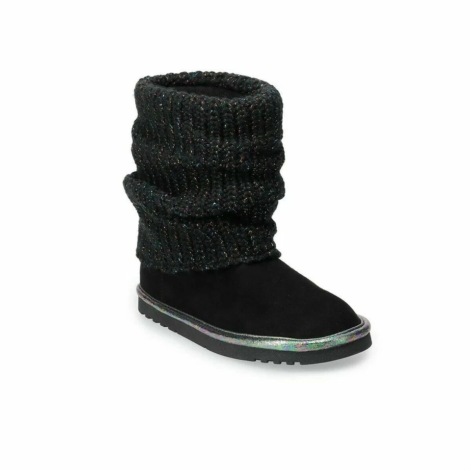 SO Mandy Girl's Black Winter Sweater-Top Sparkle Boots Girl Size 4 NEW - Image 1 of 1
