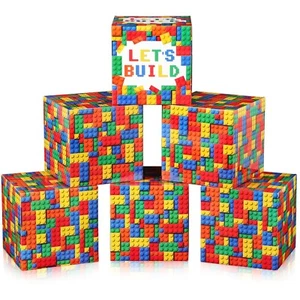 6 Pcs Large Building Block Party Decorations Boxes, 12 Inch Brick Theme Cardb... - Picture 1 of 6