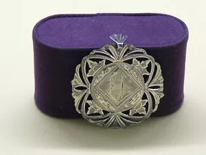 Alter Antik Anhänger 925 Silber Medaille Wappen Monogramm EL - Bild 1 von 3