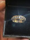 Vintage 9ct Gold & Silver Marcasite Heart Full Eternity Ring C-1930-1950s Size P
