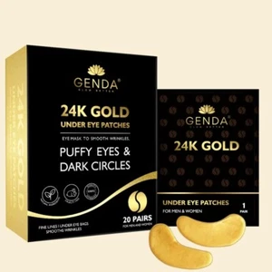 20 Pairs Under Eye Gel Pad Gold 24k for Dark Circles, Puffy Eye bags, Fine Lines - Picture 1 of 6