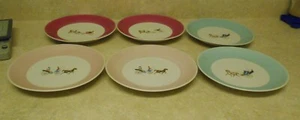 Richard Ginori Gio Ponti Set of 6  Plates Horse drawn carriage  Italy - Picture 1 of 10