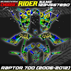 yamaha raptor 700 700R 2006 2007 2008 2009 2010 11 2012 graphics decals stickers - Foto 1 di 2