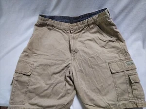 Wrangler Cargo Shorts Kaki Beige 100% Cotton Regular Casual Men Size 34 - Picture 1 of 7