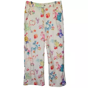 NUEVO CON ETIQUETAS Pantalones de Pana de Sidra tiro medio Pierna Ancha Grandes Fruta Animal Artístico Novedad - Imagen 1 de 12