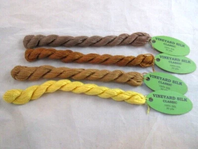 Vineyard Silk Classic Assorted Browns Yards  Lot of 4  100% Silk NEW       G151 - Image 1 of 2