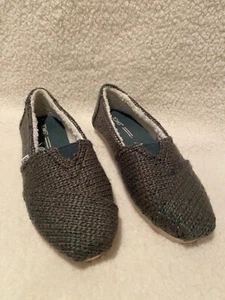 Toms Women’s Shoes Slip-On Flats Sz 6 Alpargata Faux Shearling Green - Picture 1 of 8