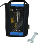 Utility Canvas Zipper Tool Bag Fastener Bag Heavy Duty Mesh Window, Hanging Grom