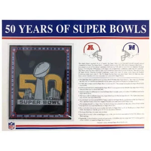 2016 NFL Super Bowl 50 Year Anniversary Willabee & Ward Media Patch - Picture 1 of 2