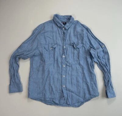 Lands’ End Mens Large 16-16.5 Traditional Fit 100% Linen Button Shirt Vacation - Image 1 of 4