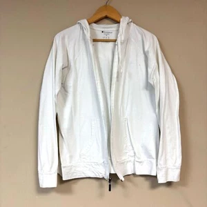 Champion Sweatshirt Hoodie Women's XL Full Zip White Lightweight Casual Jacket - Picture 1 of 7