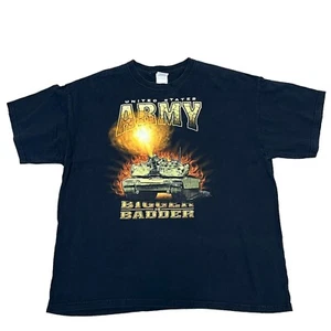 Camiseta vintage para hombre ejército de los Estados Unidos más grande tejón negra manga corta talla 2XL - Imagen 1 de 11