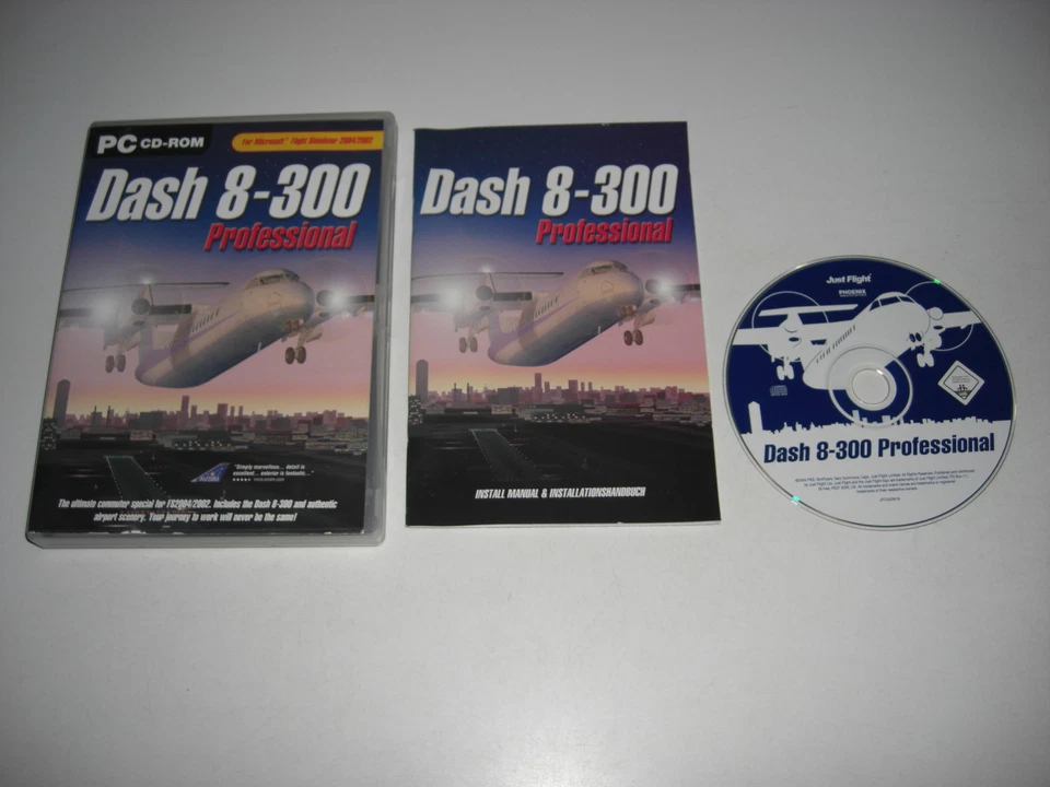 DASH 8-300 PROFESSIONAL Pc Add-On Flight Simulator 2002 & 2004 FS2002 FS2004 FS - Image 1 of 1