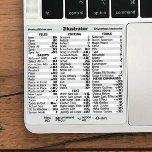 Adobe Illustrator Quick Reference Guide Shortcut No-residue Vinyl Sticker Mac/PC - Picture 1 of 1