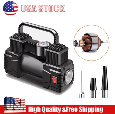 Heavy Air Compressor Car Tire Inflator Electric Pump Auto with Duty Portable 12V