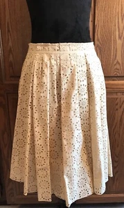 NEW MARC JACOBS NWT Collection Runway IVORY SKIRT Beige Eyelit Lace MSRP $2100 - Picture 1 of 5