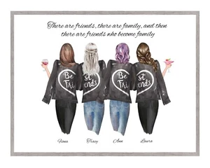 Regalo personalizado de amigos, estampado de mejores amigos, regalo de amistad IMPRESO EN CASA - Imagen 1 de 5