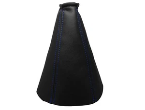 OPEL COMBO II (2002-2009) Cuffia Leva Cambio 100% Vera Pelle - Cuciture Blu - Picture 1 of 1