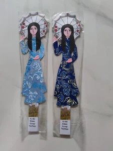 Vietnam Traditional Ao Dai Bookmark Handmade Vietnamese Bookmarks Paper Art - Imagen 1 de 2
