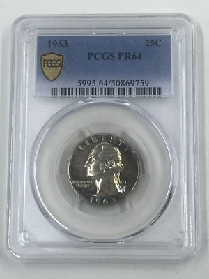 1963 25C PCGS PR64 Washington Quarter Toned - Image 1 of 4