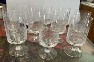 10er Set Rosenthal Romantik Motiv Glaser Stiel Weißwein/Saft Gläser 4,5" SCHÖN - Bild 1 von 5