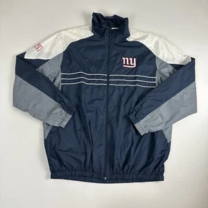 Vintage New York Giants Track Jacket Mens XL Blue On Field NFL Windbreaker - Picture 1 of 6