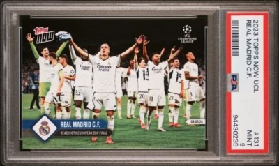 REAL MADRID TEAM * PSA 9 * POP 2 * 2023-24 TOPPS NOW UCL ADVANCES TO FINAL #131 - Image 1 of 4