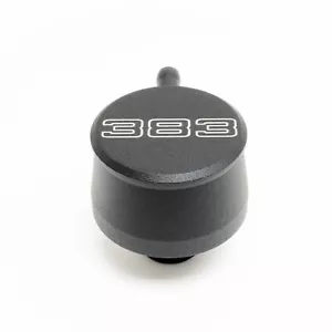 383 Logo Black Billet Aluminum Push In PCV Breather Chevy Ford Mopar SBC - Picture 1 of 3