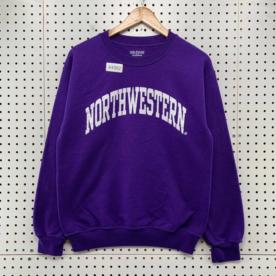 Sudadera Northwestern Para Hombres Pequeña Púrpura Cuello Redondo Polar NCAA Pullover Foto 1 de 4