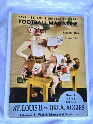 Vintage 1941 St Louis University Billikens Football Game Program - Image 1 of 4