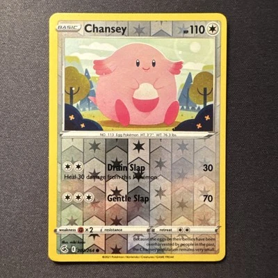 Chansey SWSH08: Fusion Strike #202/264 Common Reverse Holo Pokemon NM  - Image 1 of 2