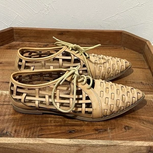 COCONUTS BY‎ MATISSE Gimlet gewebte Schnür-Oxfords Größe 6,5 Leder-Flats - Bild 1 von 8