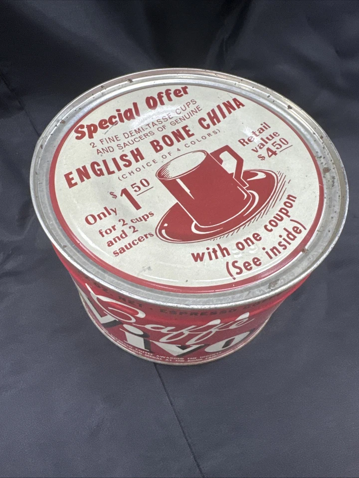 Rare Vintage Caffe Vivo Espresso Coffee Can Tin With Lid Nice Condition Italian - Image 1 of 4