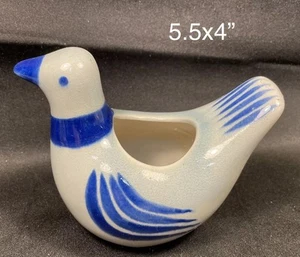 El Palomar Mexico Art Pottery Blue And Gray Bird Shaped Planter Mexican Folk Art - Picture 1 of 6
