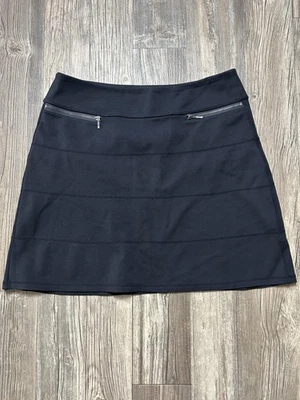 Athleta Skirt Womens Large Black Ponte Knit Zip Pockets A-Line Panel Casual - Image 1 of 4