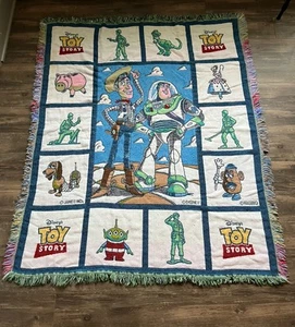 Vintage Toy Story Throw Blanket 50"x57" Woody Buzz Lightyear Read James Ind. - Picture 1 of 7