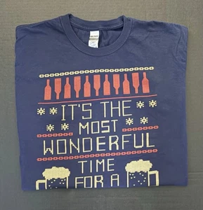Herren T-Shirt dunkelblau It’s The Most Wonderful Time For A Beer Größe Large - Bild 1 von 5