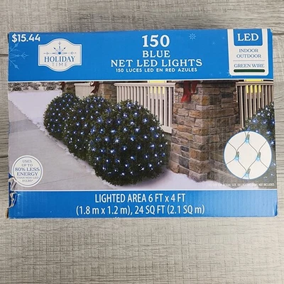HOLIDAY TIME 150 Blue LED Net Lights 6ft by 4ft - Image 1 of 4