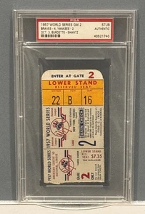 1957 World Series Game 2 -- Yankees v. Braves -- PSA Ticket Stub - Bild 1 von 1