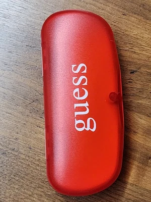 Rojo Transparente Adivinar Estuche Rígido Gafas Gafas Abatibles Terciopelo Interior Foto 1 de 3