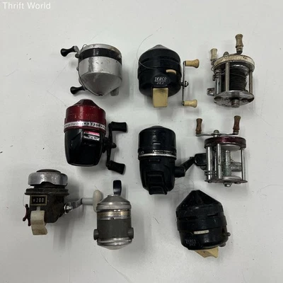 Vintage Zebco Daiwa South Bend Carretel de Pesca Lote de 9 Spincast Convencional - Imagem 1 de 4