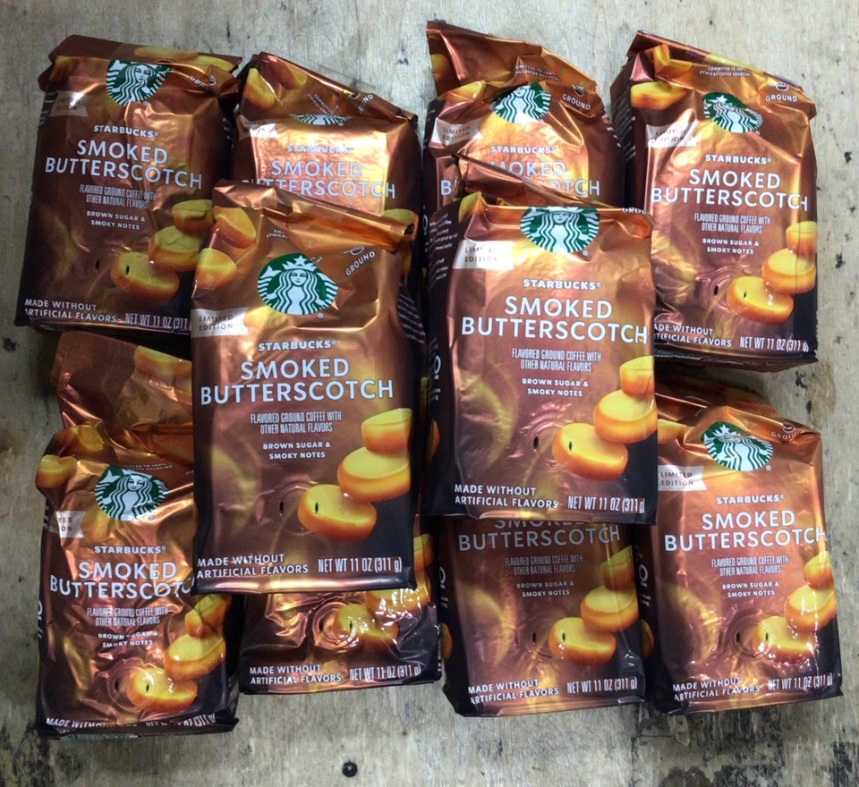 (3) Starbucks Smoked Butterscotch Limited Edt Ground Coffee 11 oz Bag BB 12/2025